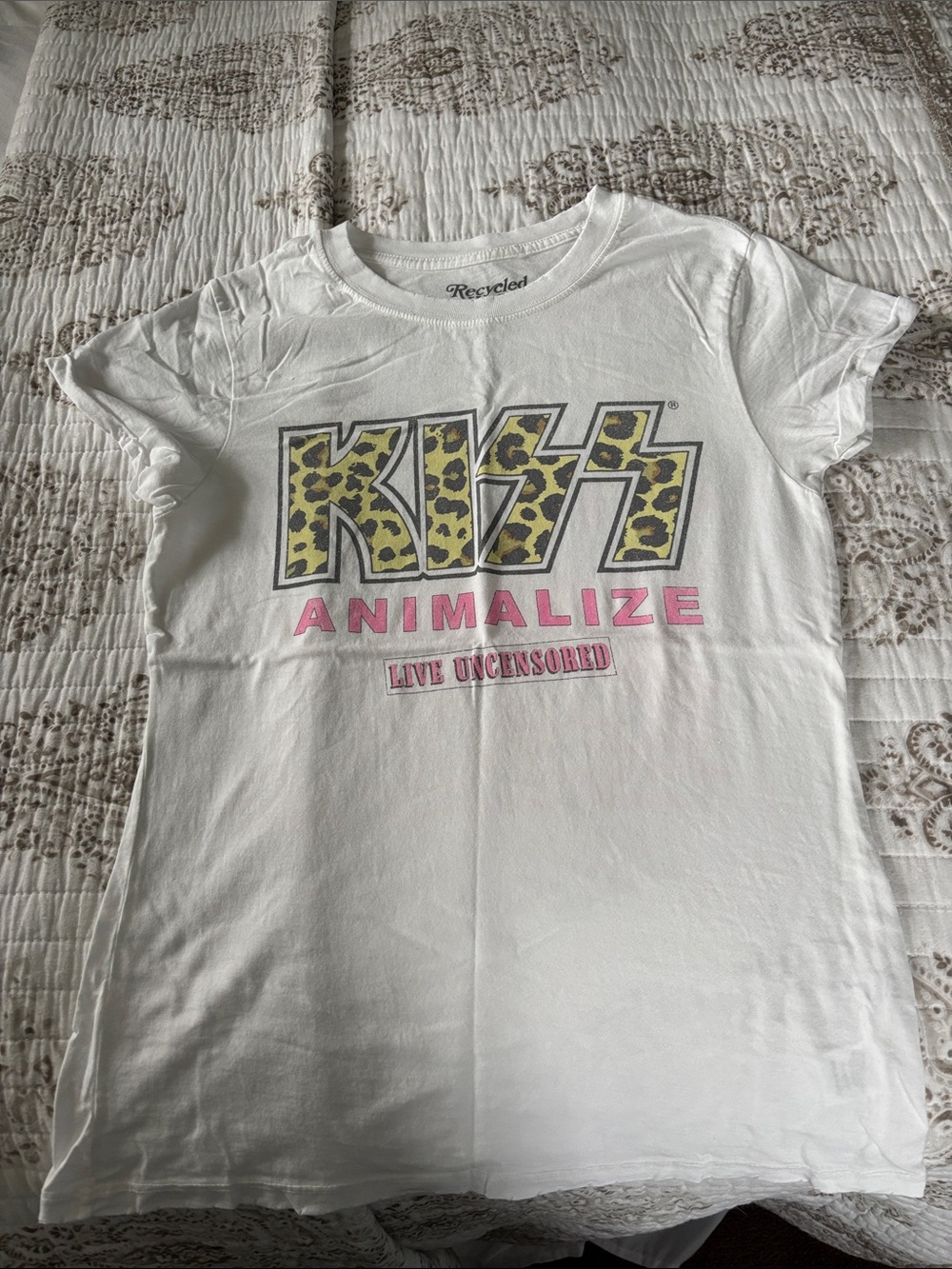 Recycled Karma White KISS Animalize Graphic Tee